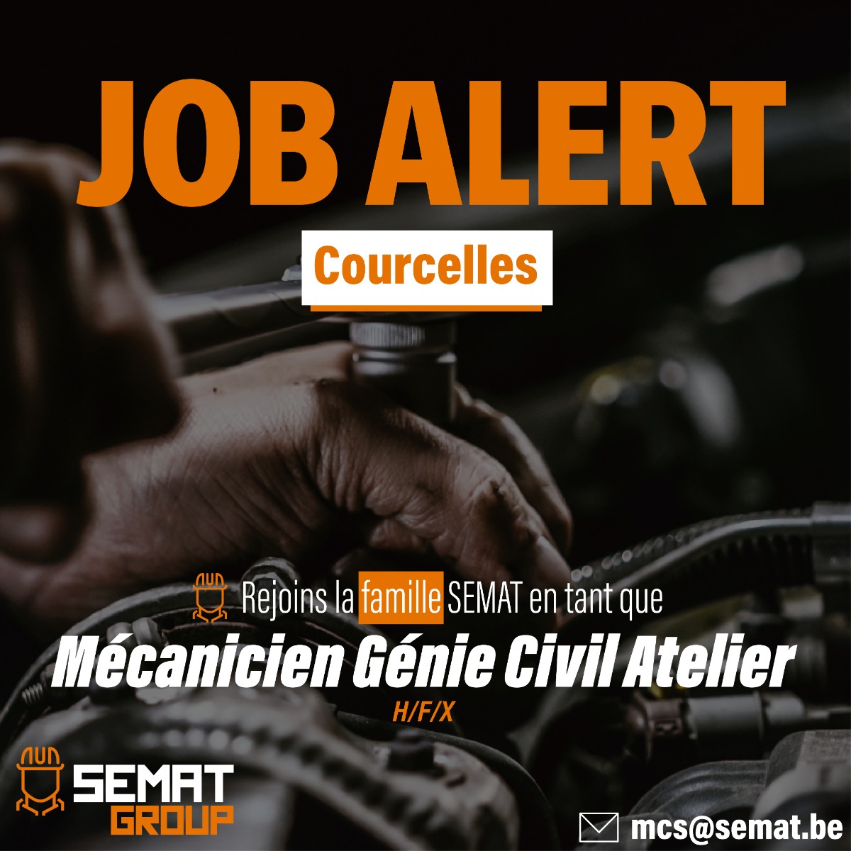 Recrutement - Mécanicien Génie civil - Atelier [Courcelles]